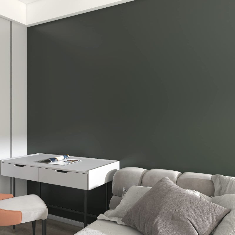 Decotalk Green Wallpaper Stick and Peel 12""x200"" Dark Green Wallpaper Green Contact Paper for Cabinets Green Wallpaper for Bedroom Removable Wallpaper Self Adhesive Solid Green Wall Paper Vinyl - Image 4